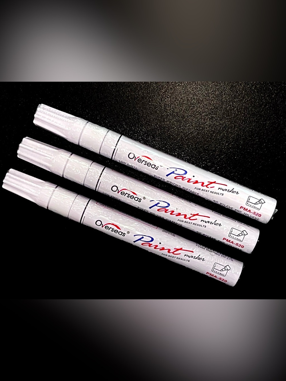 OVERSEAS White Ink Marker - Set of 3